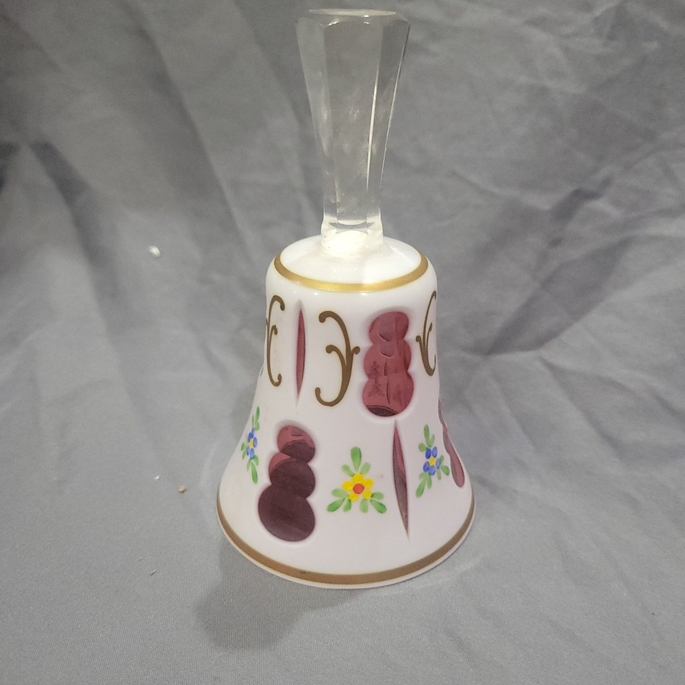 MOSER Bohemian Cranberry 5" Glass Bell Czech